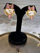 Mop Stud with Pink Stones BSJ-40