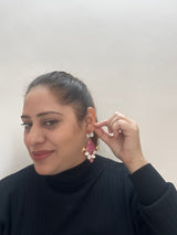 Bird Ruby and MOP Earring Danglers BSJ-12
