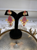 Bird Ruby and MOP Earring Danglers BSJ-12