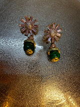 Pink Flower Droplets with Green drops BSJ-32