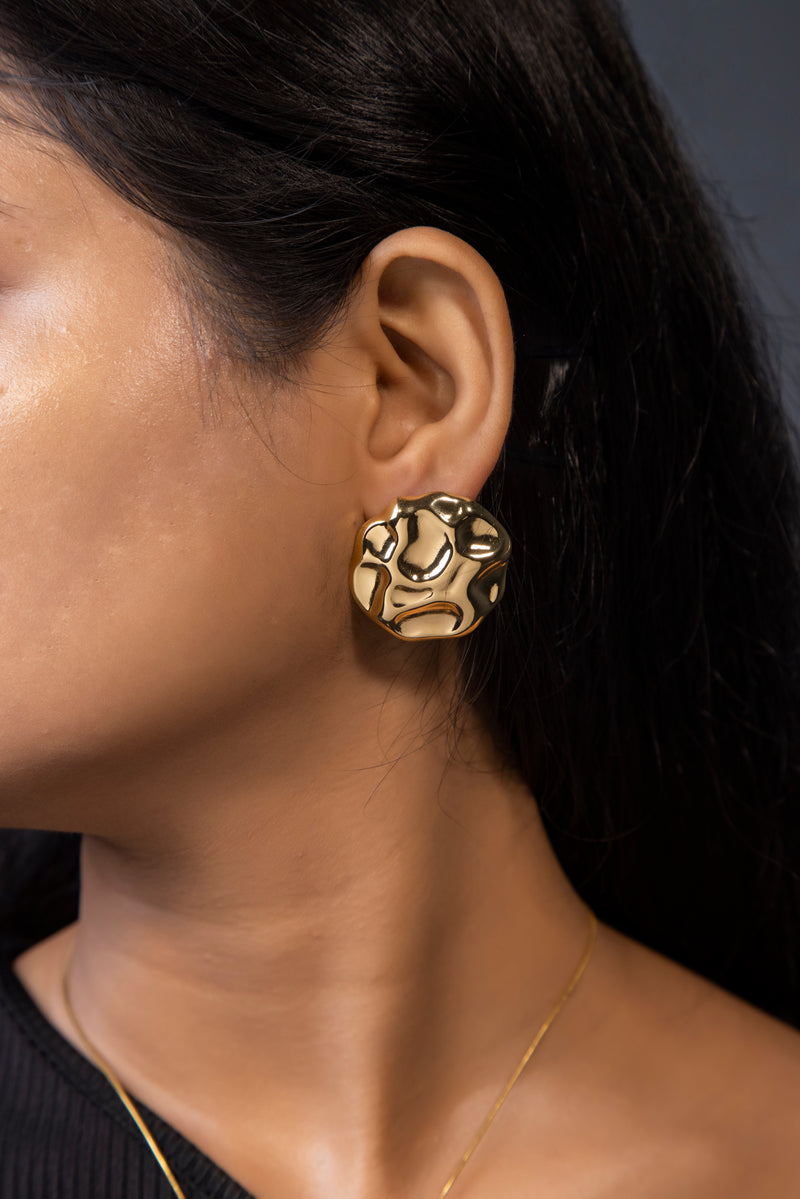 Wave texture Tops Earrings