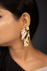 Leaf gold metallic Style Danglers