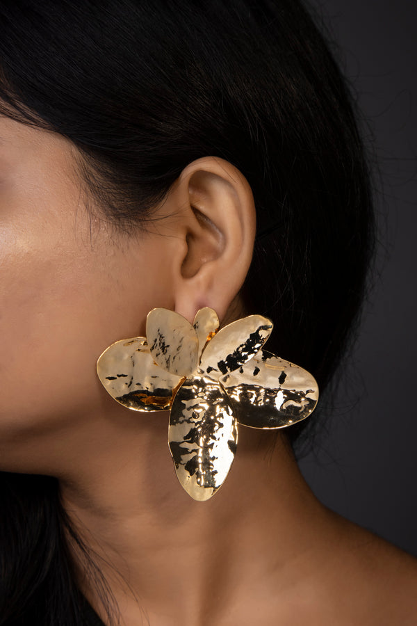 Floral Metallic Danglers