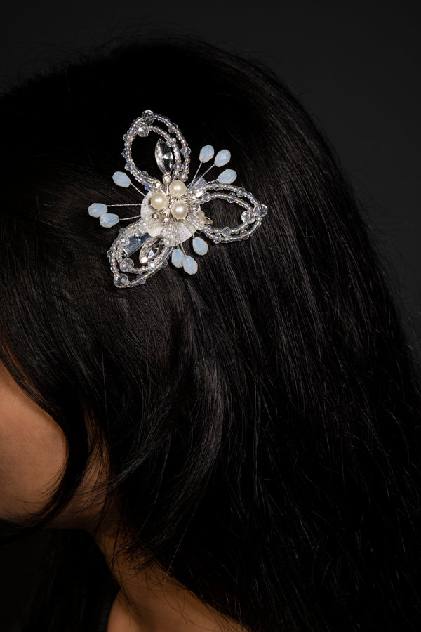Blue Silver Hair Clip