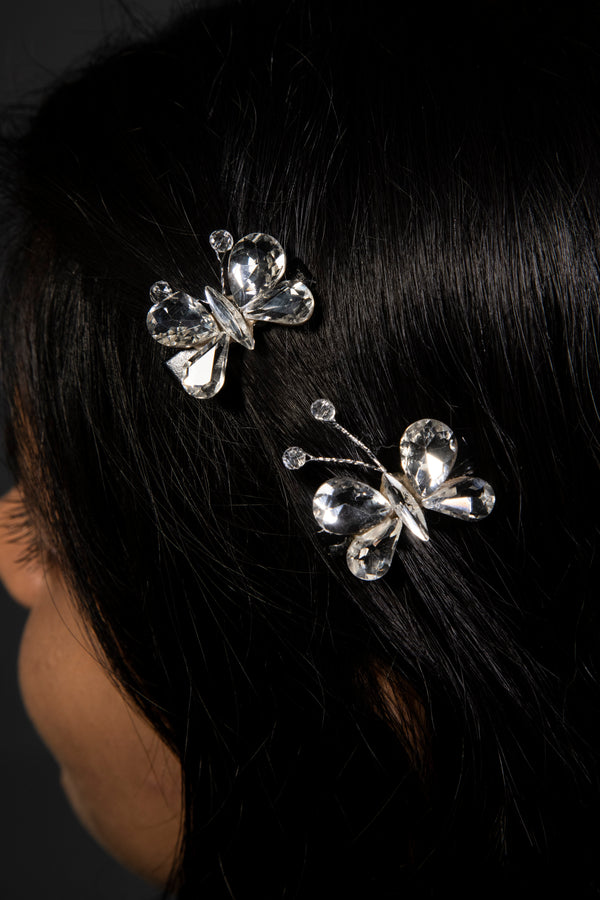 Crystal Butterfuly Clips