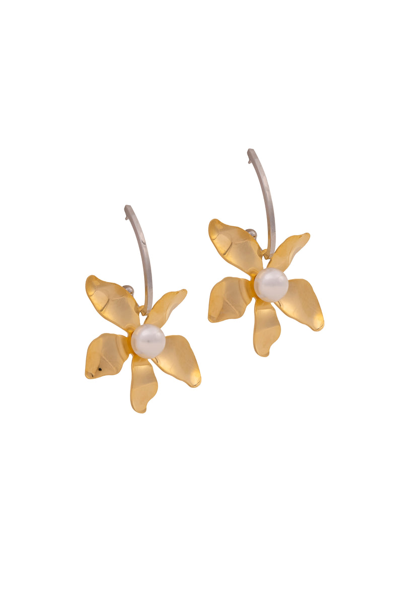Metallic Gold flower style Danglers