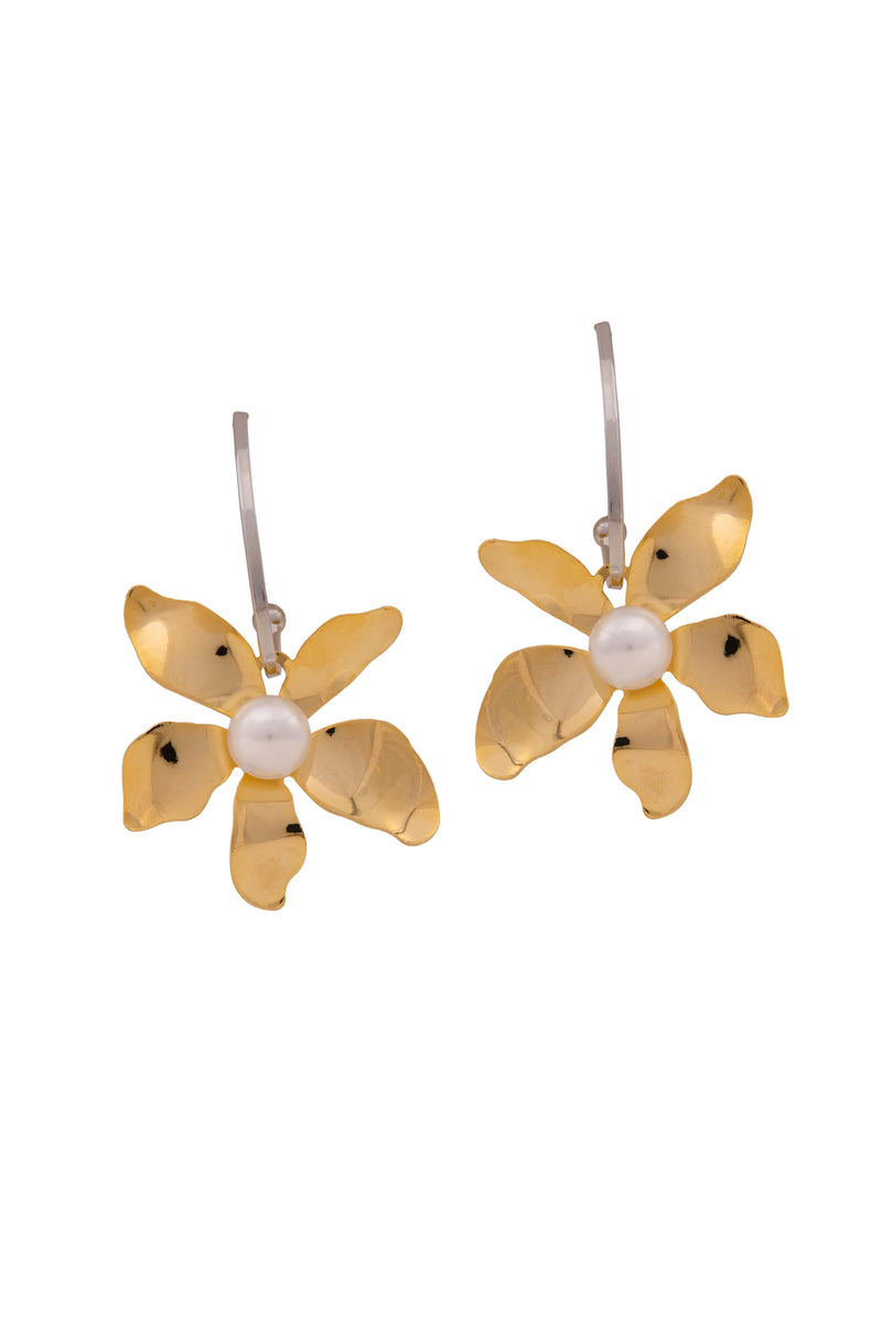 Metallic Gold flower style Danglers
