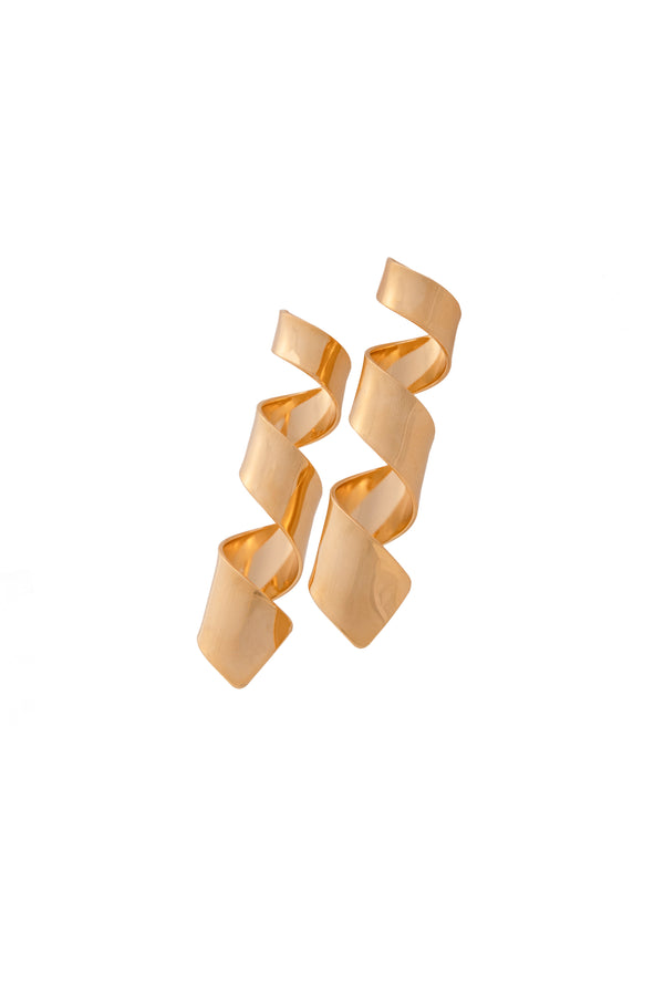 Spiral Gold Metallic Danglers