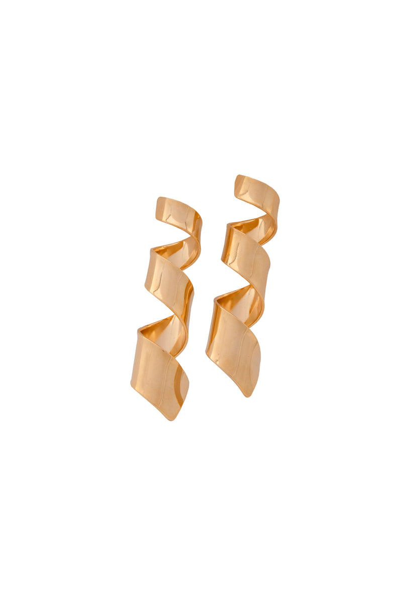 Spiral Gold Metallic Danglers