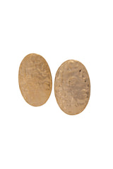 Gold Metallic Oval Earrings