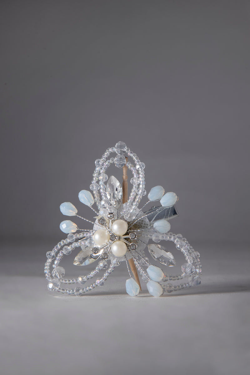 Blue Silver Hair Clip