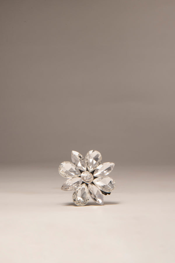 Crystal Stone Clip Silver