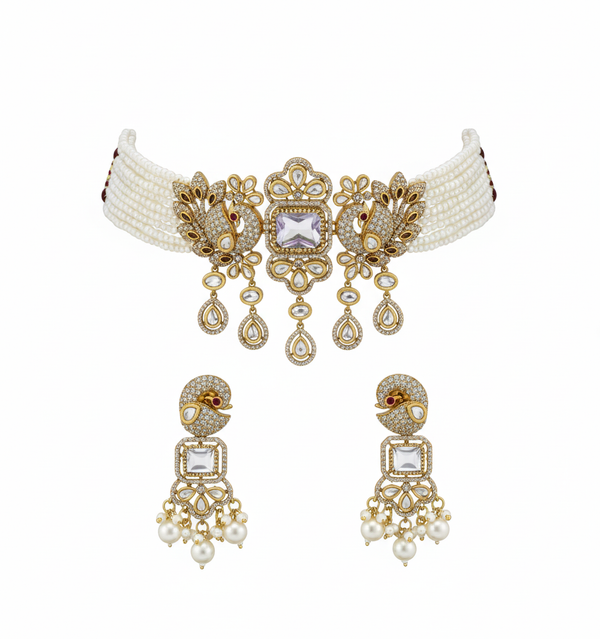 Royal Swan Pearl Choker Set