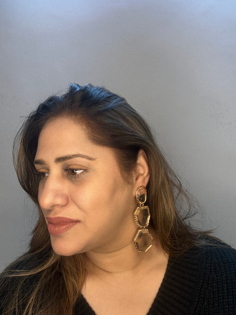 Clear 3 tier Drop Danglers Artistic Shape BSJ-16