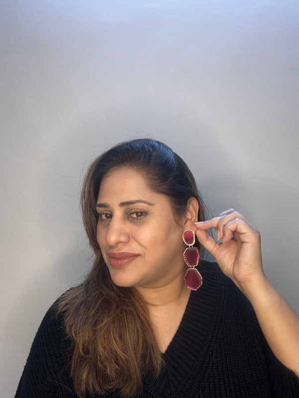 Hot Pink 3 tier Danglers BSJ-37