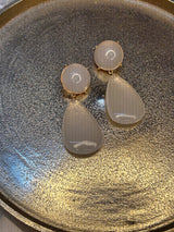 Opique White Droplet Danglers BSJ-14