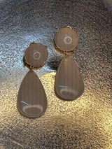 Opique White Droplet Danglers BSJ-14