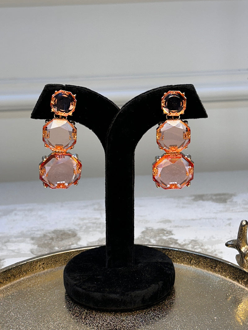 Pink Quartz 3 tier Danglers BSJ-14