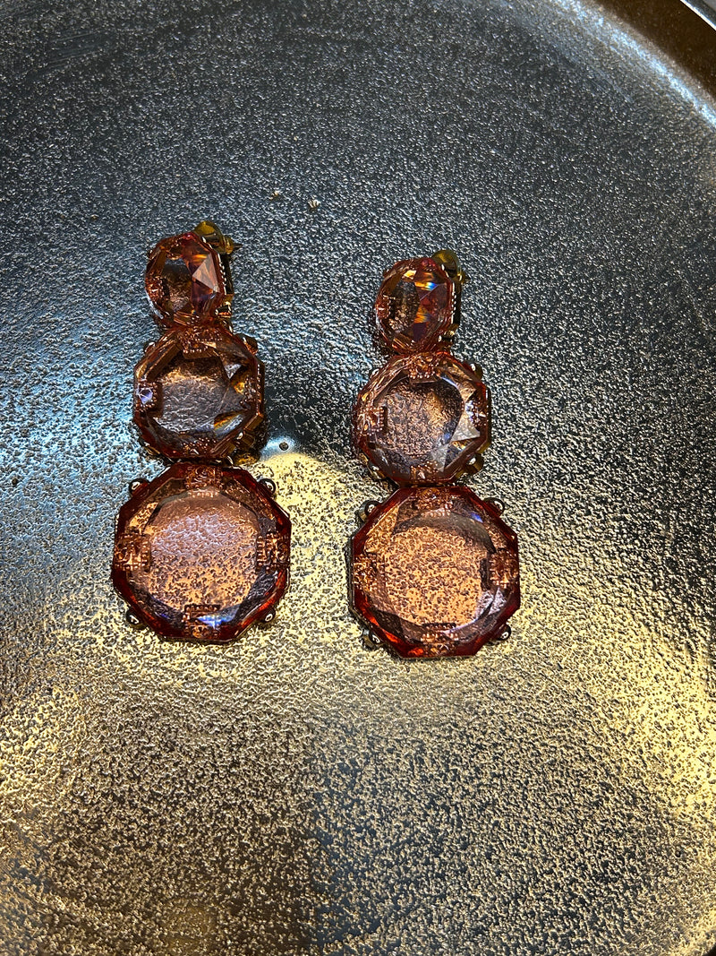 Pink Quartz 3 tier Danglers BSJ-14