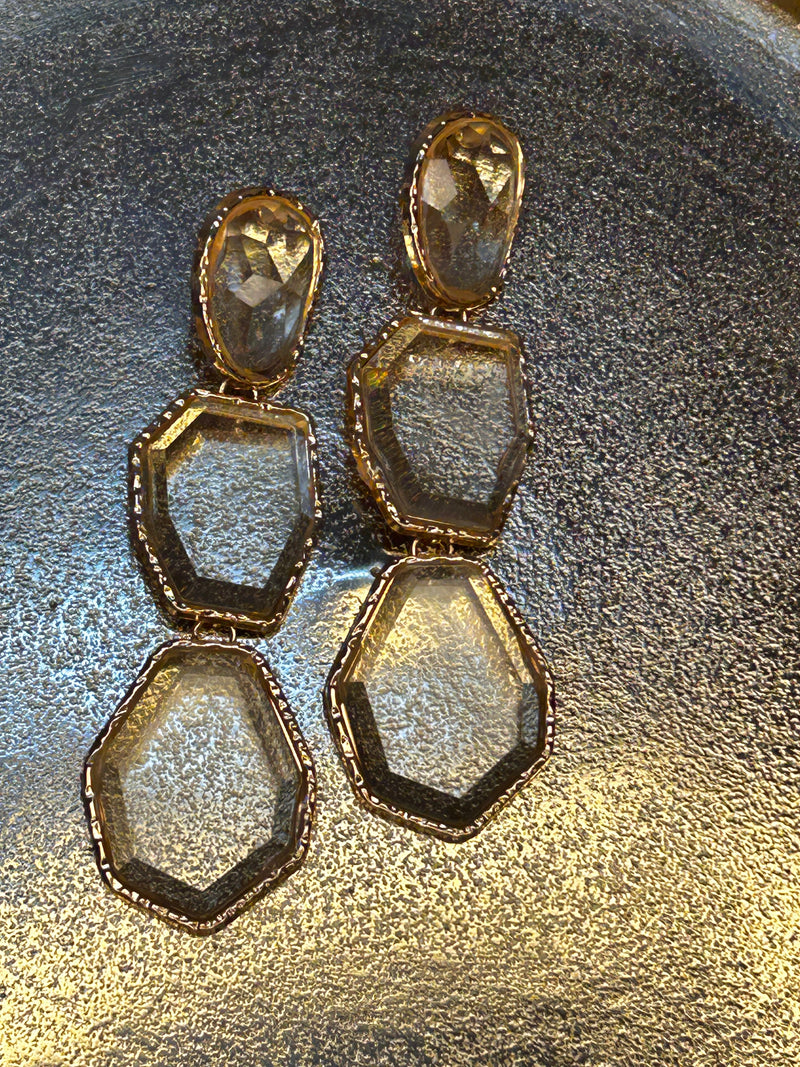 Clear 3 tier Drop Danglers Artistic Shape BSJ-16