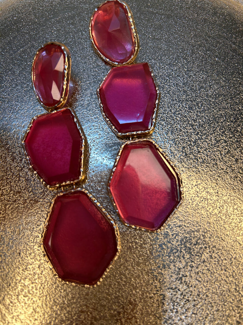 Hot Pink 3 tier Danglers BSJ-37