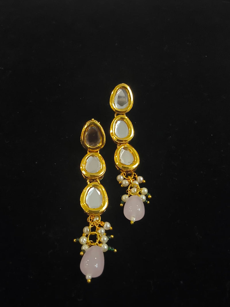 Pink Kundan Necklace Set with Earrings BSJ-52