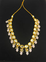Pink Kundan Necklace Set with Earrings BSJ-52