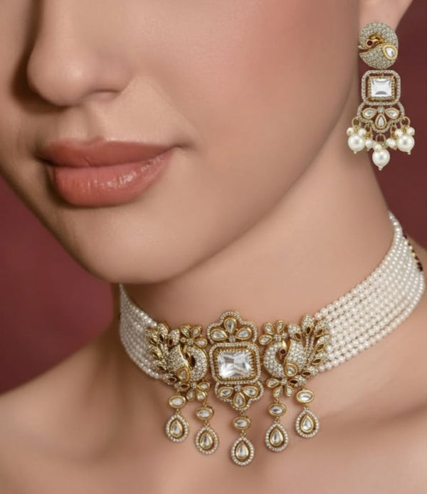 Royal Swan Pearl Choker Set